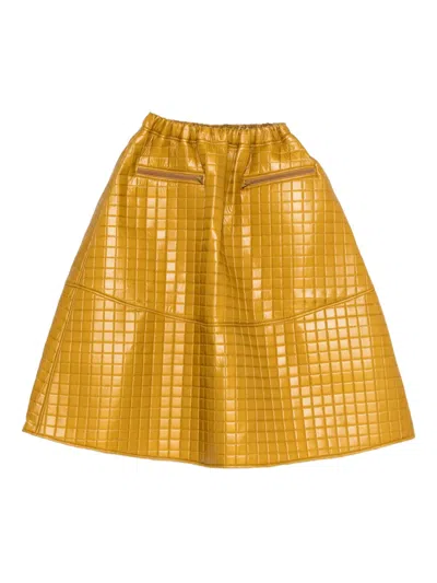 Melitta Baumeister Quilted Zip Skirt In Yellow