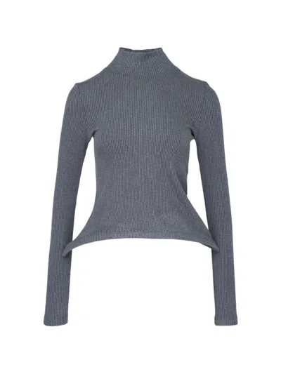 Melitta Baumeister Ribbed Peplum-hem Sweater In Multi