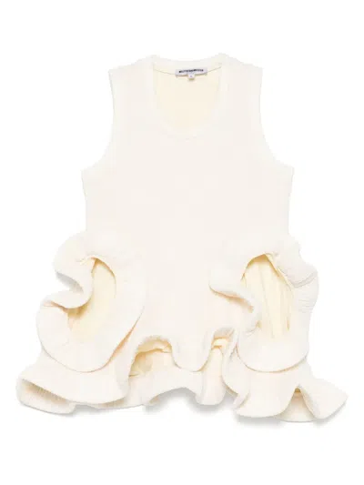 Melitta Baumeister Ruffle Tank Top In Neutrals