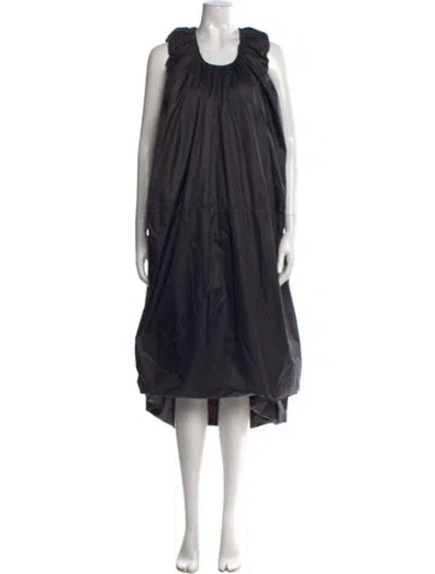 Pre-owned Melitta Baumeister Scoop Neck Midi Length Dress In Black