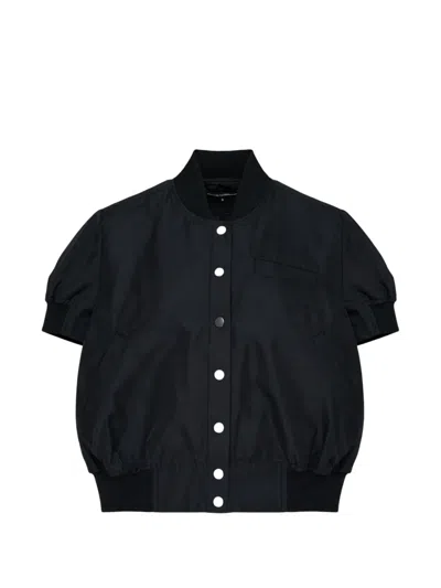 Melitta Baumeister Short-sleeve Bomber Jacket In 블랙