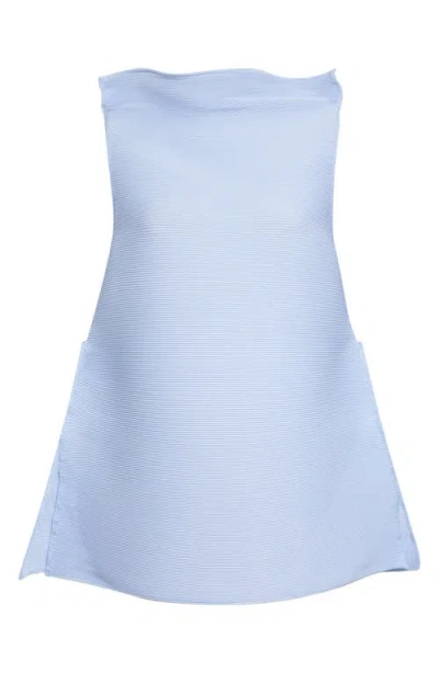 Melitta Baumeister Sleeveless Ripple Plissé Top In Blue