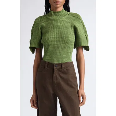 Melitta Baumeister Space Dye Rib Top In Green Melange