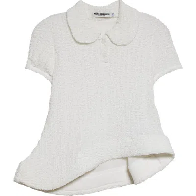 Melitta Baumeister Wavy Foam Hem Polo In White