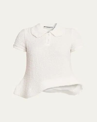 Melitta Baumeister Wavy Foam Hem Polo In White