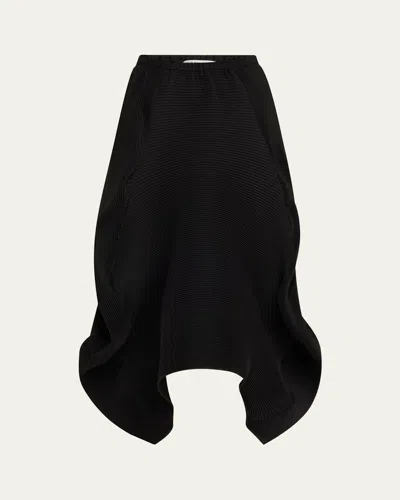Melitta Baumeister Wavy Ripple Midi Skirt In Black