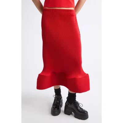 Melitta Baumeister Wavy Ripple Skirt In Bold Red