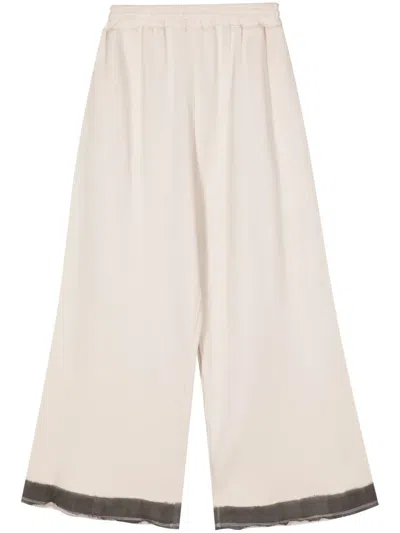 Melitta Baumeister Wide-leg Cotton Track Pants In White