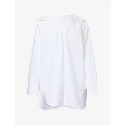 Melitta Baumeister Womens Reverse-collar Oversized Cotton Shirt White