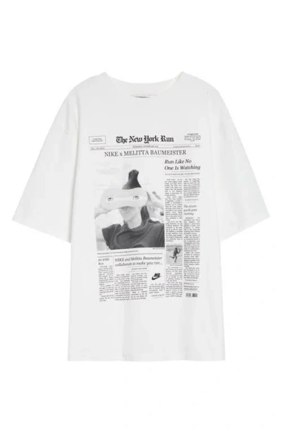 Melitta Baumeister X Nike The New York Run Cotton Graphic T-shirt In White