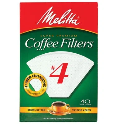 Melitta No. 4 Cone Coffee Filter In White