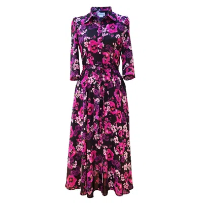 Mellaris Women's Pink / Purple / Black Marsden Black And Pink Dress