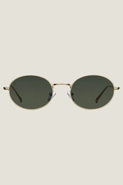 Meller Aspiga Ladies Ethical Oni Sunglasses Gold Rim Black Lenses