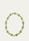 MELLERIO 18K YELLOW AND PINK GOLD PIERRERIES NECKLACE WITH FLORAL PATTERN AND PRASIOLITE
