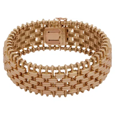Pre-owned Mellerio Dits Meller Vintage Rare  18 Karat Yellow Gold Tank Rattan Bracelet