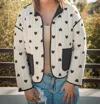 Mello All For Love Open Front Quilted Jacket In Ivory