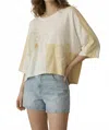 Mello Oversized Embroidered Crochet Patch Work Top In Cream In Multi