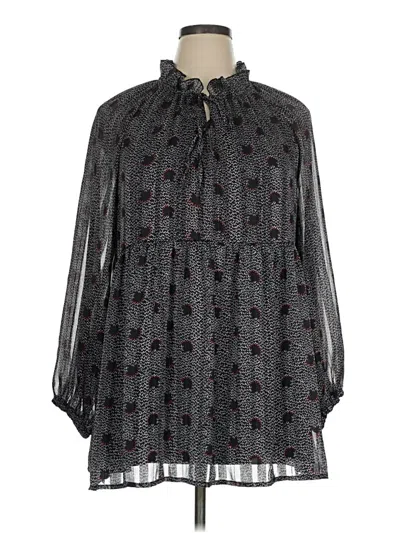Pre-owned Melloday 3/4 Sleeve Blouse In Black