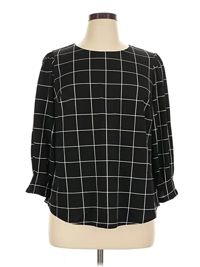 Pre-owned Melloday 3/4 Sleeve Blouse In Black