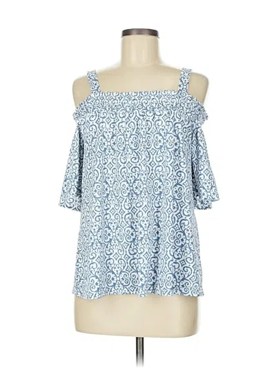 Pre-owned Melloday 3/4 Sleeve Blouse In Blue