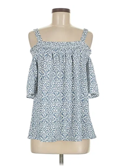 Pre-owned Melloday 3/4 Sleeve Blouse In Blue