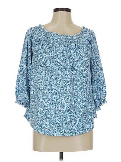 Pre-owned Melloday 3/4 Sleeve Blouse In Blue