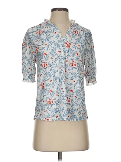 Pre-owned Melloday 3/4 Sleeve Blouse In Blue
