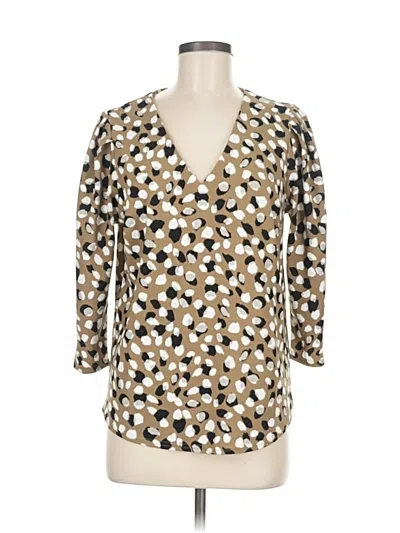Pre-owned Melloday 3/4 Sleeve Blouse In Gold