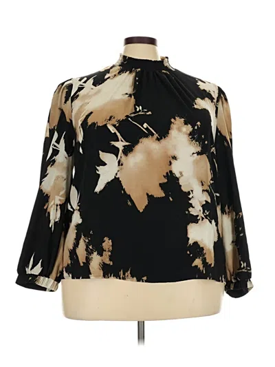 Pre-owned Melloday 3/4 Sleeve Blouse In Gold