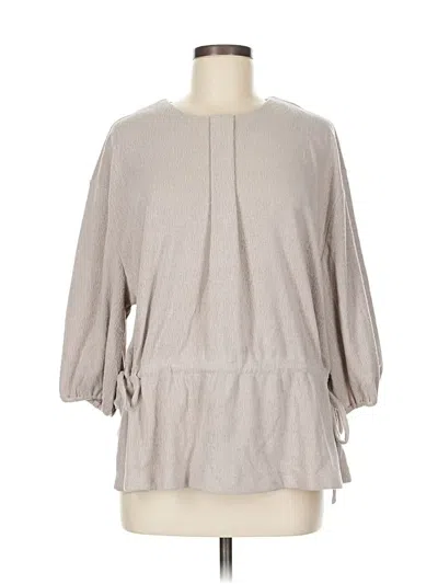 Pre-owned Melloday 3/4 Sleeve Blouse In Gray