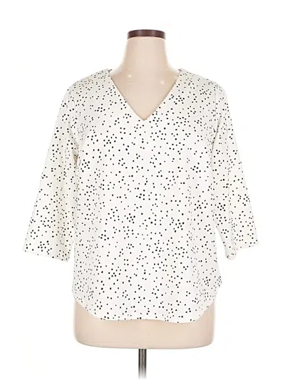 Pre-owned Melloday 3/4 Sleeve Blouse In Ivory