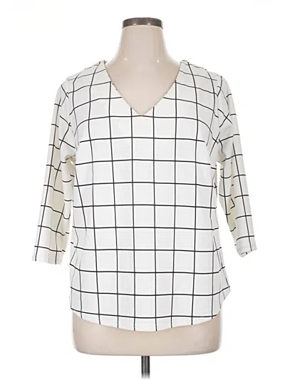 Pre-owned Melloday 3/4 Sleeve Blouse In Ivory