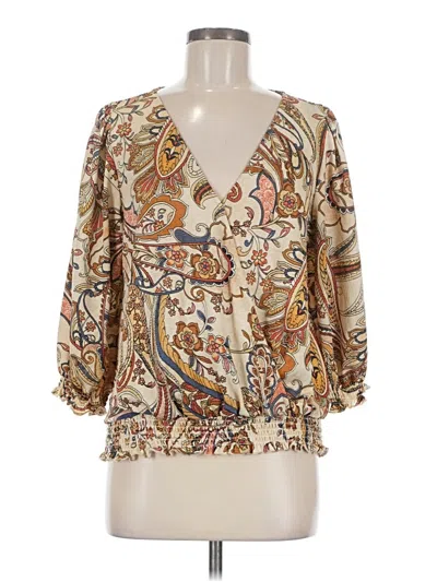 Pre-owned Melloday 3/4 Sleeve Blouse In Ivory