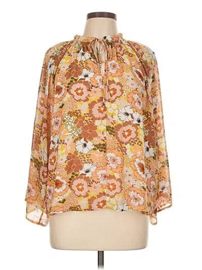 Pre-owned Melloday 3/4 Sleeve Blouse In Orange