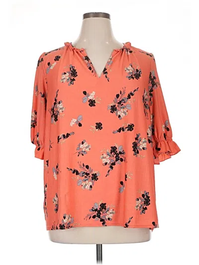 Pre-owned Melloday 3/4 Sleeve Blouse In Orange