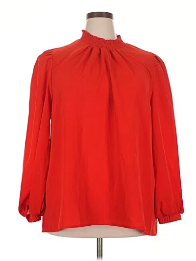 Pre-owned Melloday 3/4 Sleeve Blouse In Red