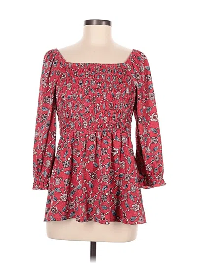 Pre-owned Melloday 3/4 Sleeve Blouse In Red