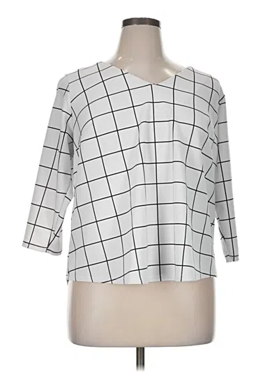 Pre-owned Melloday 3/4 Sleeve Blouse In Silver