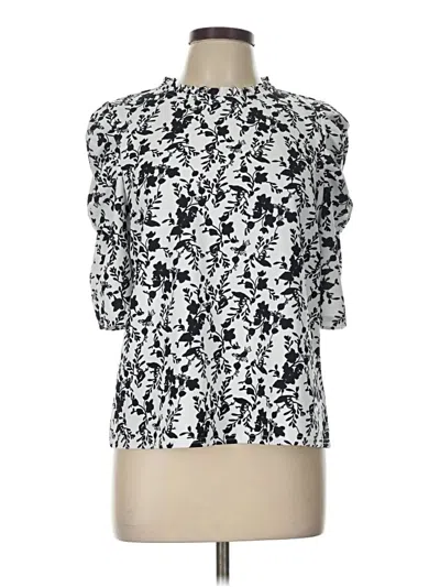 Pre-owned Melloday 3/4 Sleeve Blouse In Silver