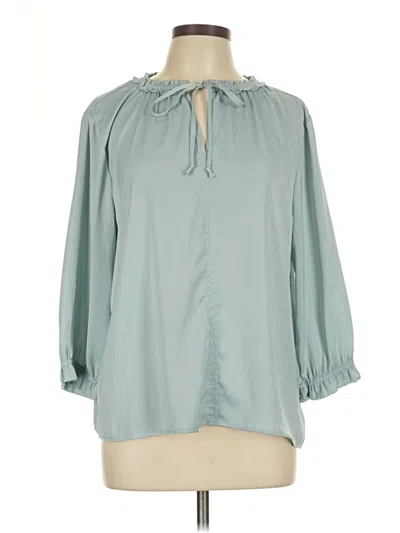 Pre-owned Melloday 3/4 Sleeve Blouse In Teal