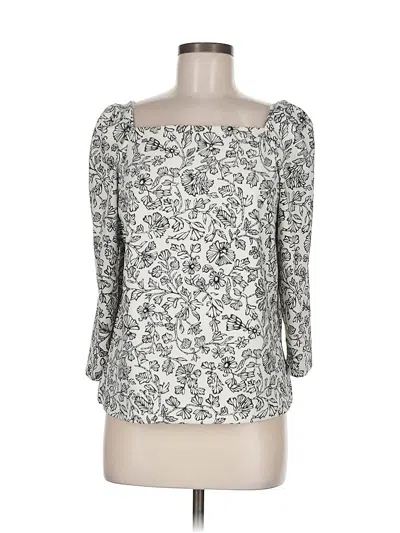 Pre-owned Melloday 3/4 Sleeve Blouse In White