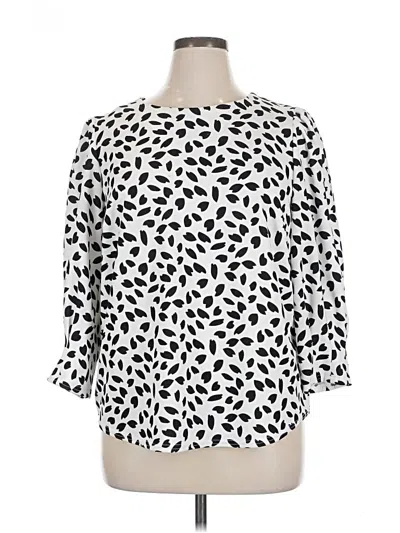 Pre-owned Melloday 3/4 Sleeve Blouse In White
