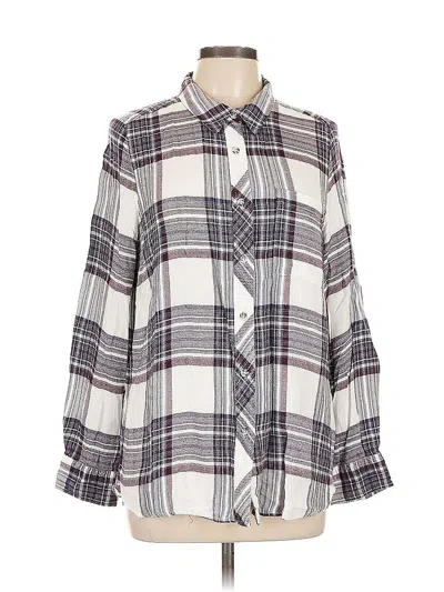 Pre-owned Melloday 3/4 Sleeve Button Down Shirt In Gray