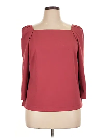 Pre-owned Melloday 3/4 Sleeve Top Burgundy Boatneck Tops