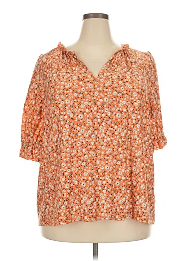Pre-owned Melloday 3/4 Sleeve T-shirt In Orange