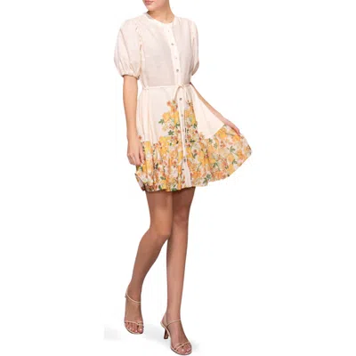 Melloday Border Print Dress In Multi