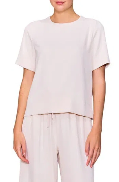 Melloday Boxy Stretch Crepe T-shirt In Pink