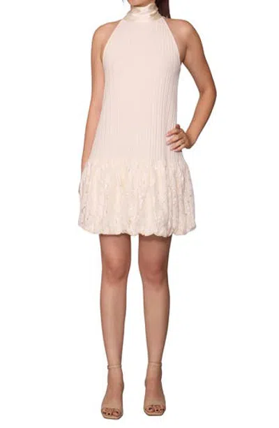 Melloday Bubble Hem Halter Minidress In Pink