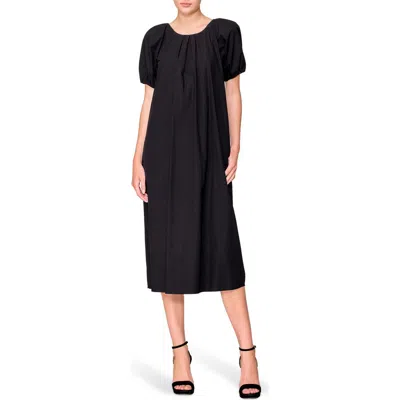 Melloday Bubble Sleeve Midi Shift Dress