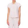 Melloday Cap Sleeve Button-up Shirt In White